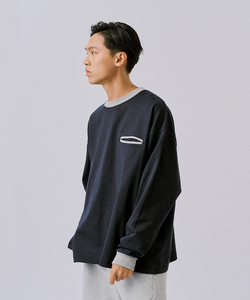 18 Logo重磅口袋長袖TEE