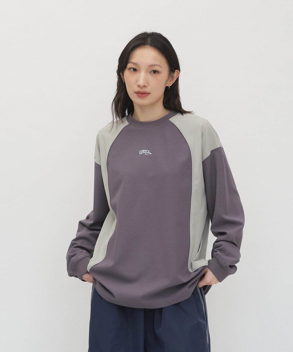 鬆身流線拼接長TEE