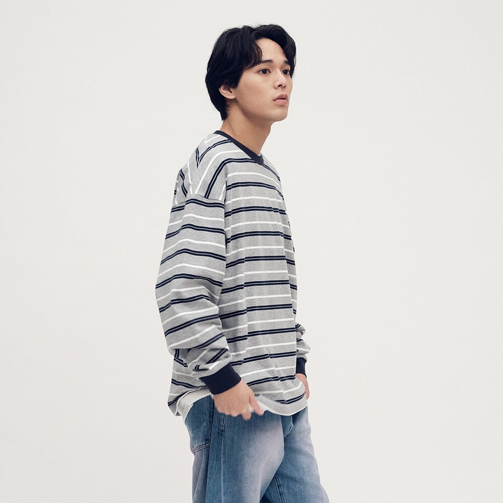 小P社長條紋長袖TEE