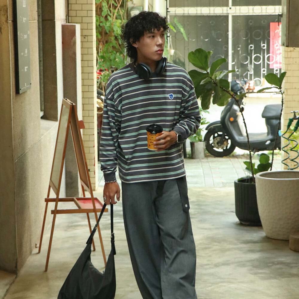 小P社長條紋長袖TEE