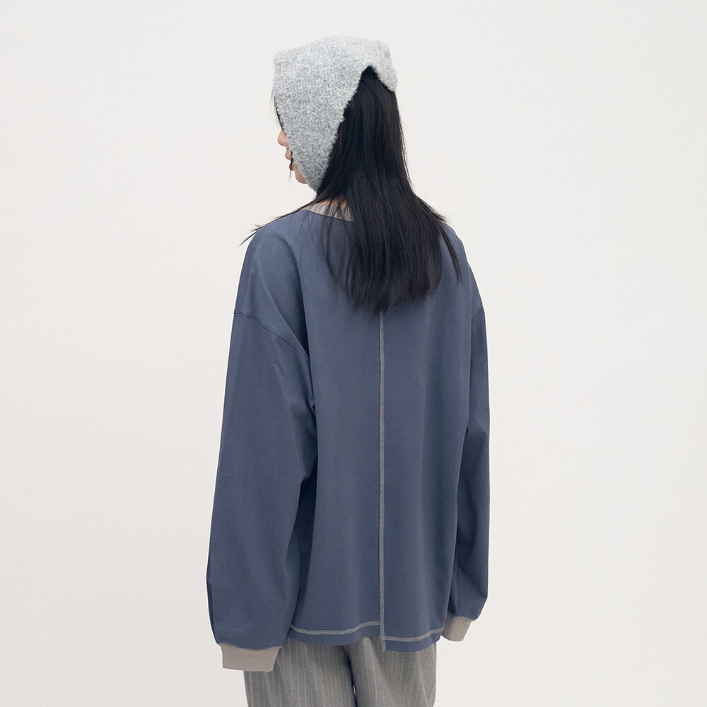 clip by clip 層次羅紋配色長TEE