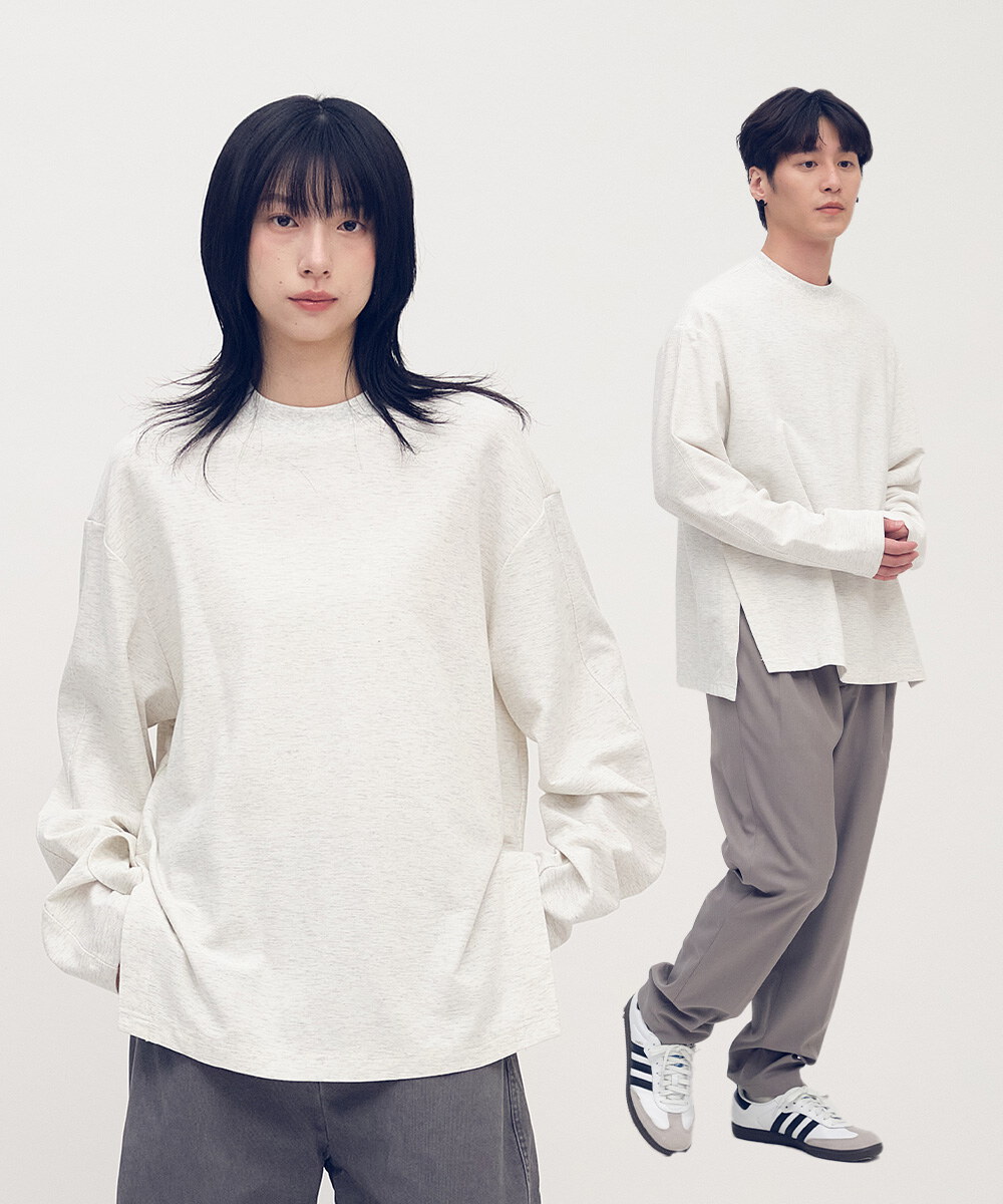 Timelly 側開衩細節長袖上衣