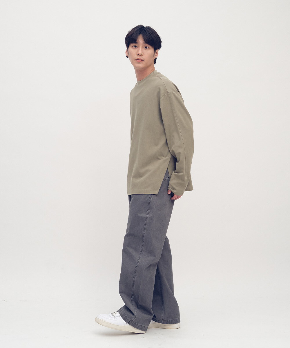 Timelly 側開衩細節長袖上衣