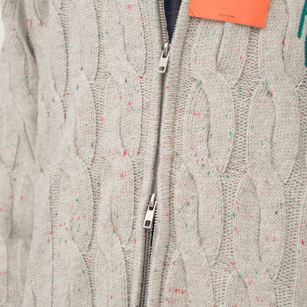 clip by clip 拉鍊麻花針織外套