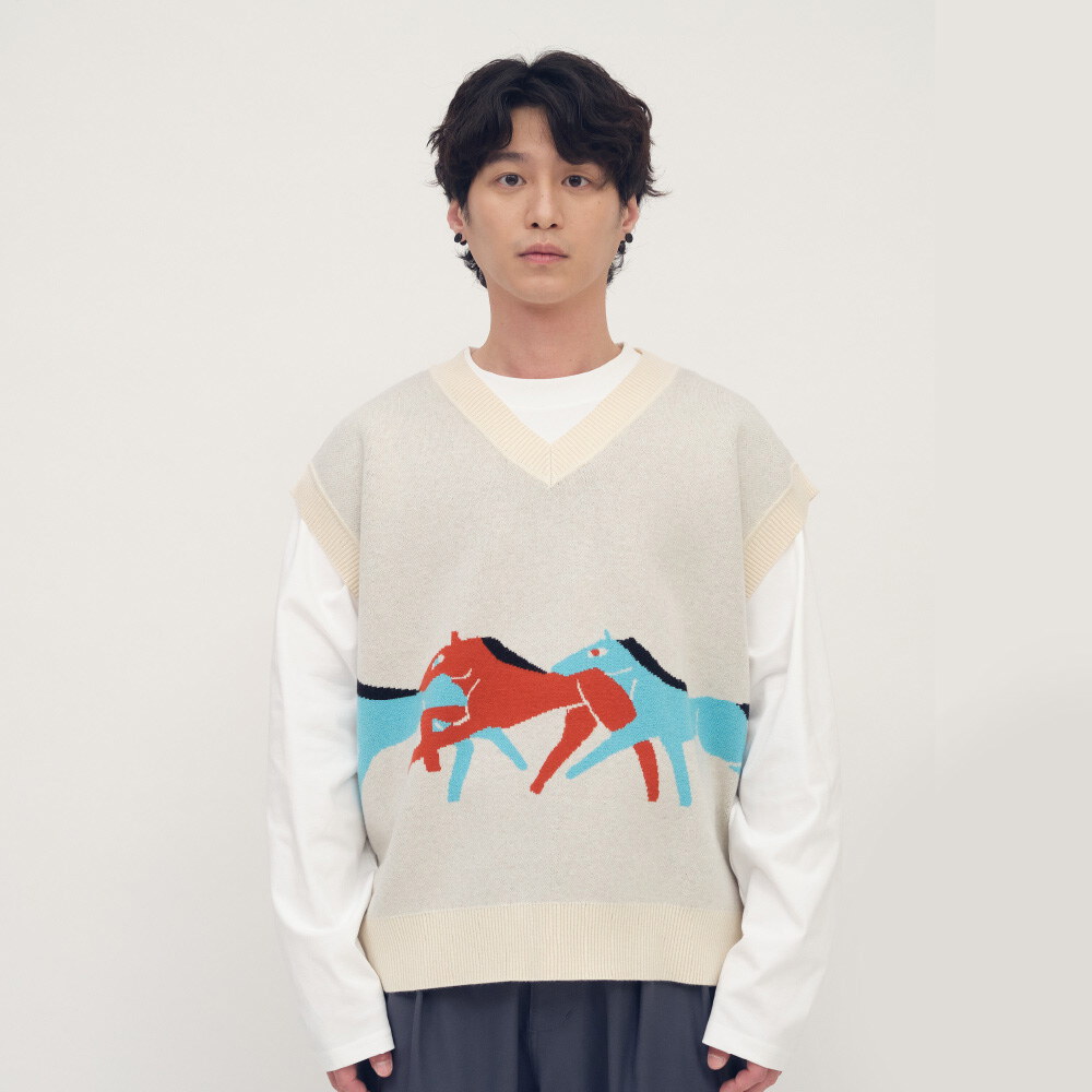 馬到成功針織背心