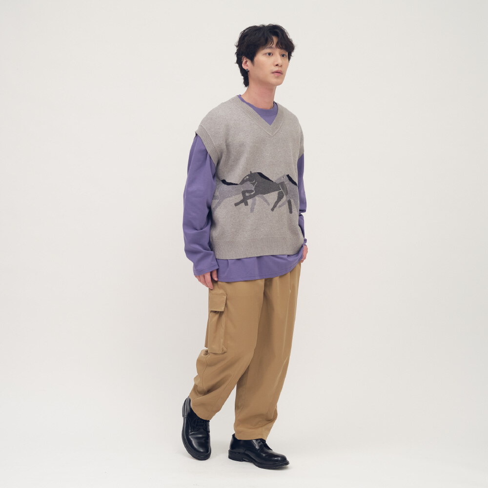 馬到成功針織背心