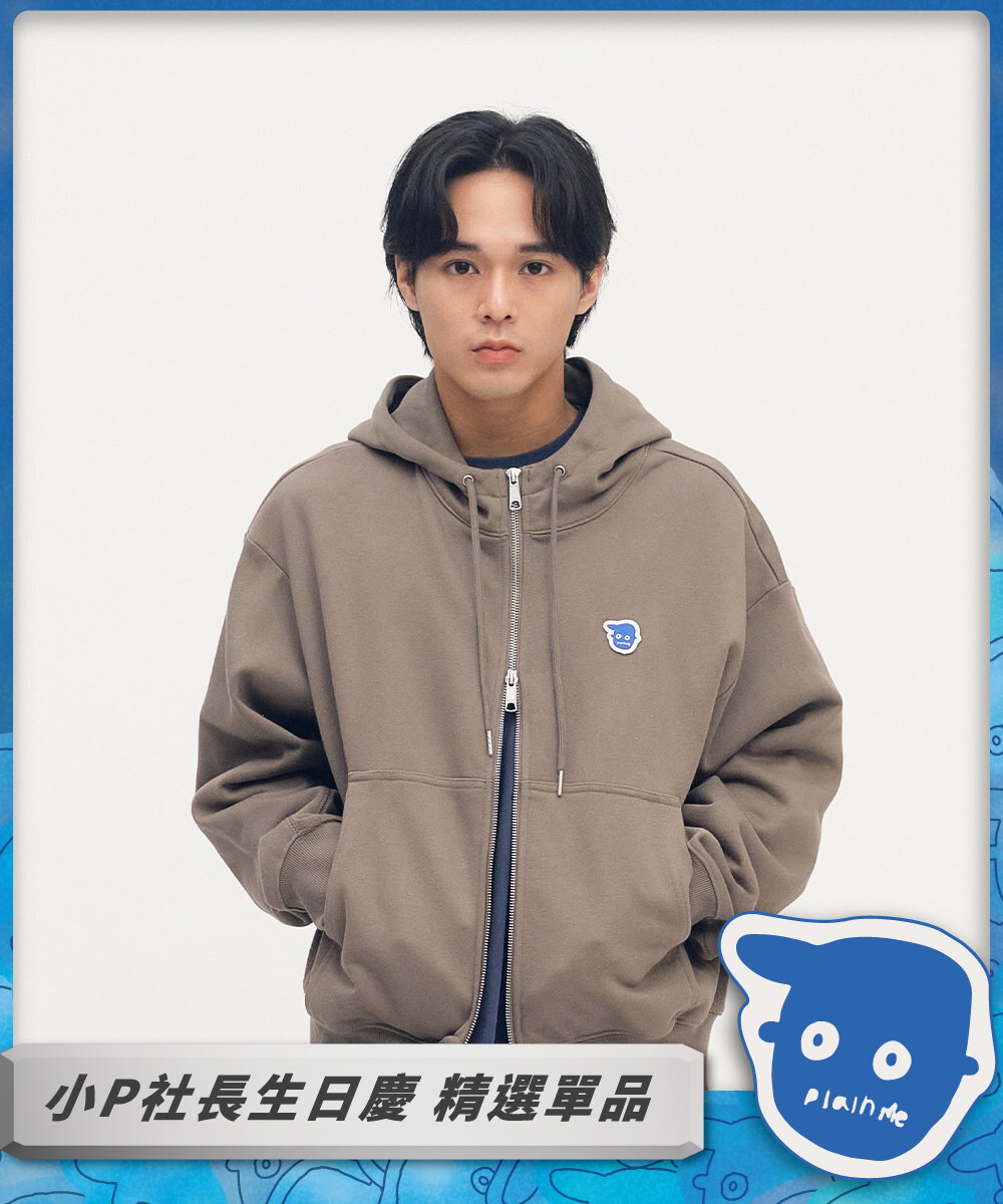 小P社長短版拼接連帽外套