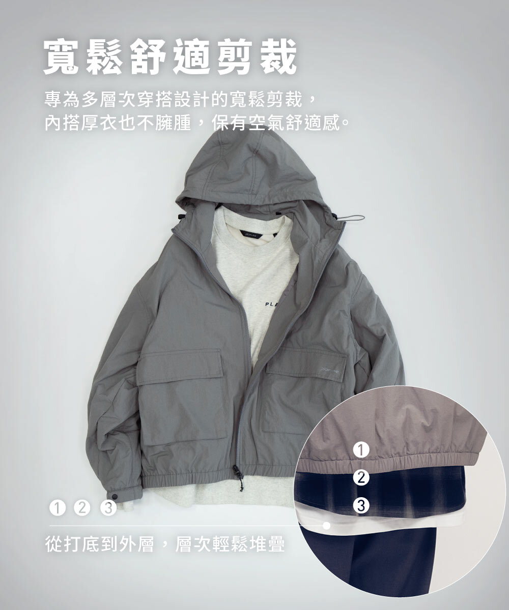 YOBI抗撕裂鋪棉連帽外套