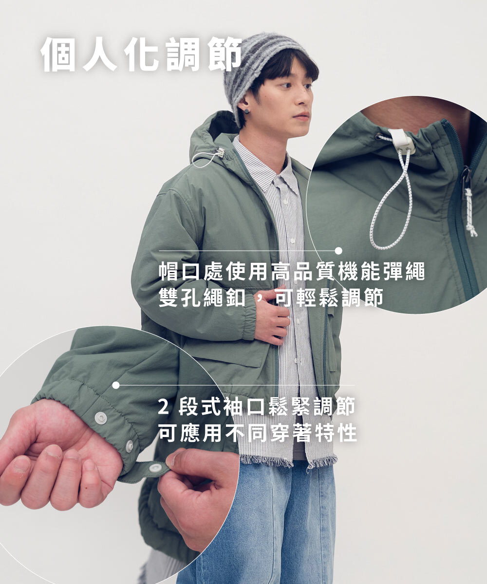 YOBI抗撕裂鋪棉連帽外套