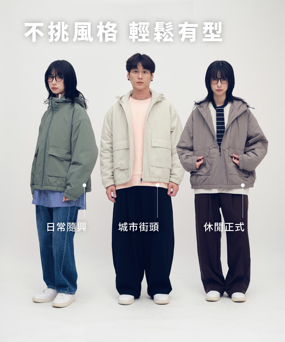 YOBI抗撕裂鋪棉連帽外套