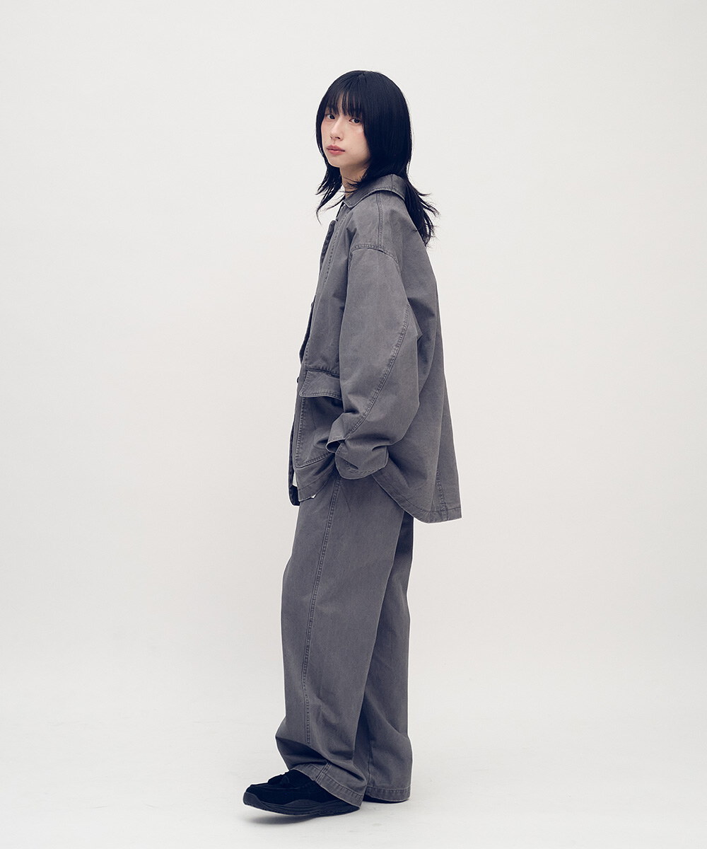 Timelly 弧線剪裁水洗夾克外套