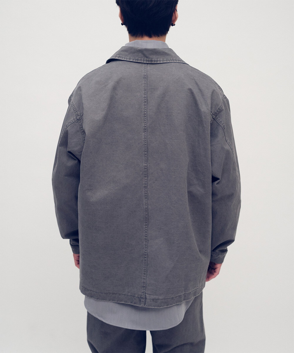 Timelly 弧線剪裁水洗夾克外套