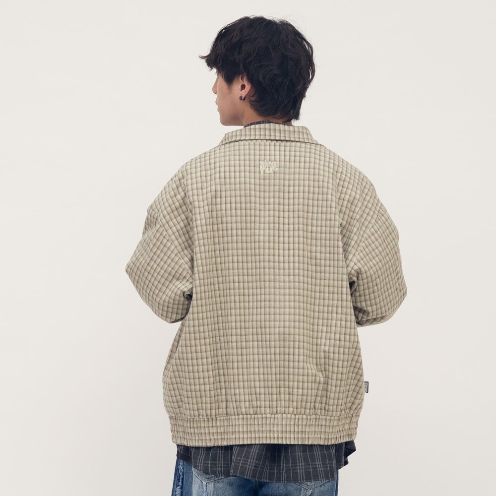 clip by clip 復古格紋立領外套