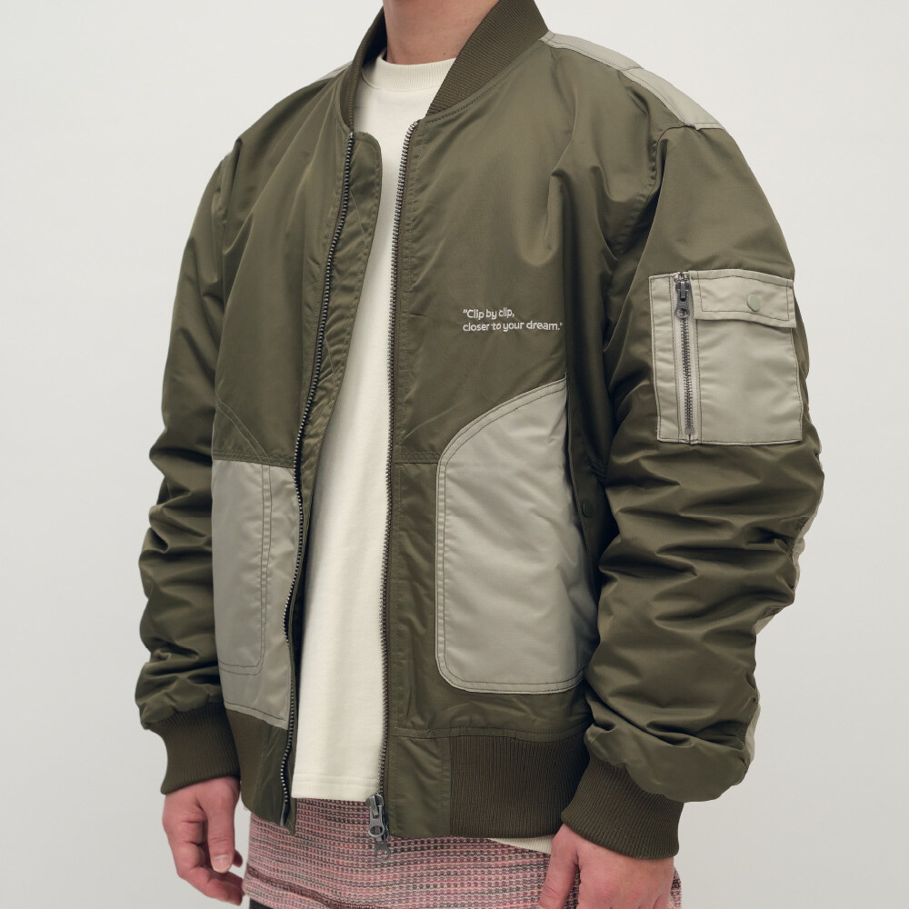 clip by clip 拼接MA-1夾克外套