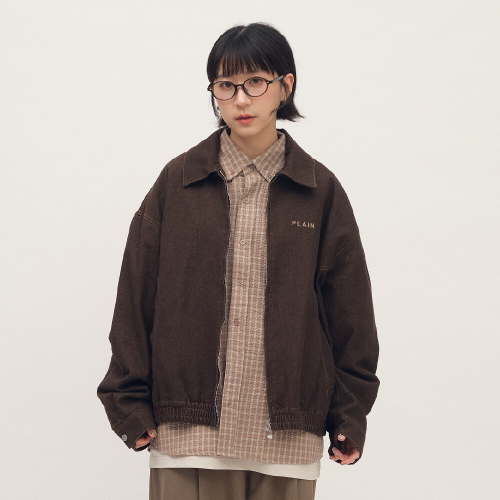 PLAIN斜紋棉剪裁短版夾克