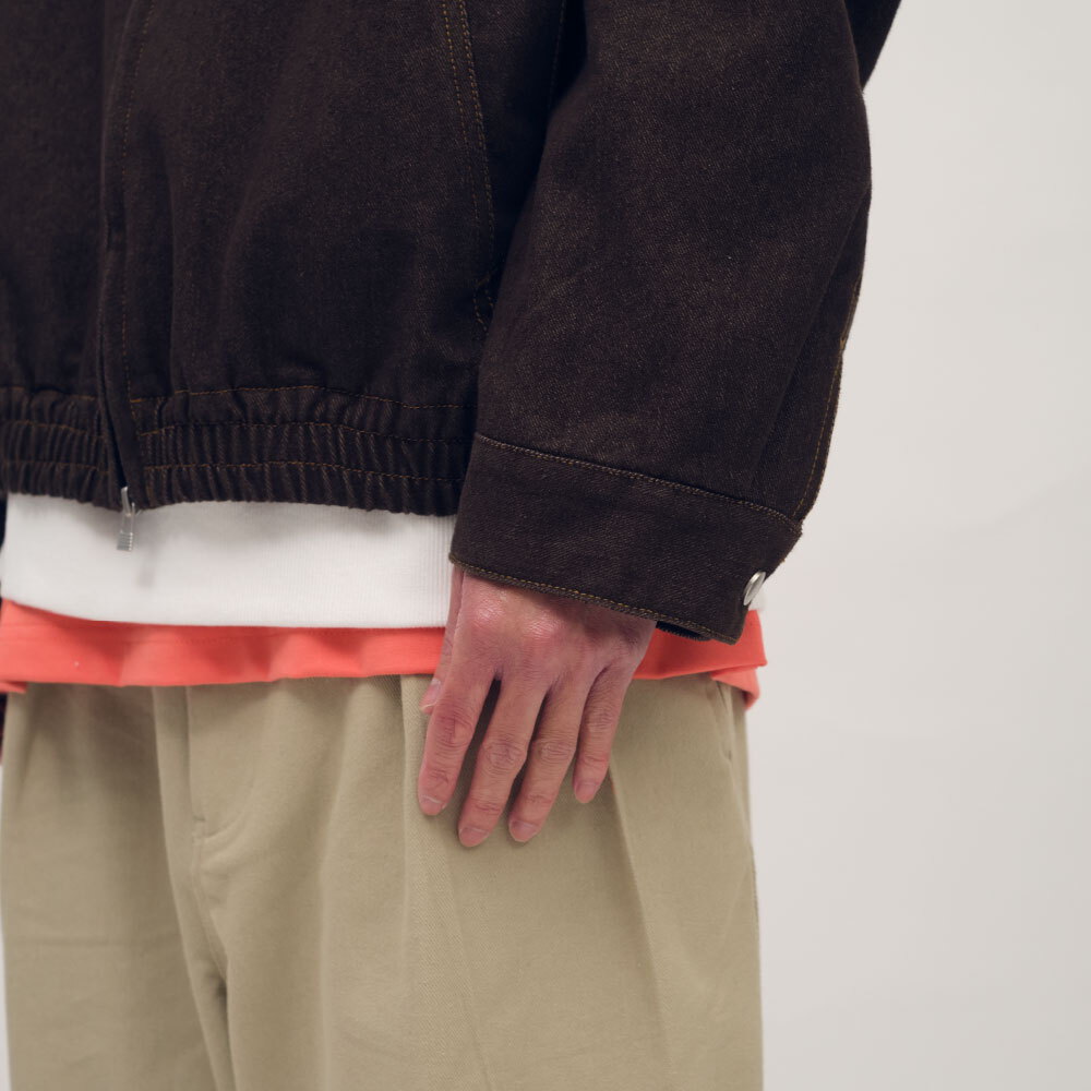 PLAIN斜紋棉剪裁短版夾克