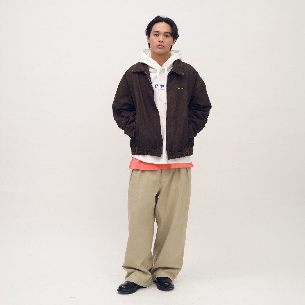 PLAIN斜紋棉剪裁短版夾克