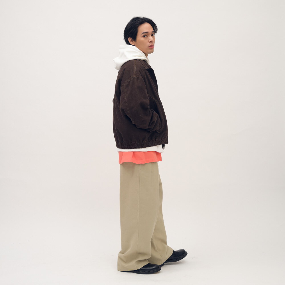 PLAIN斜紋棉剪裁短版夾克