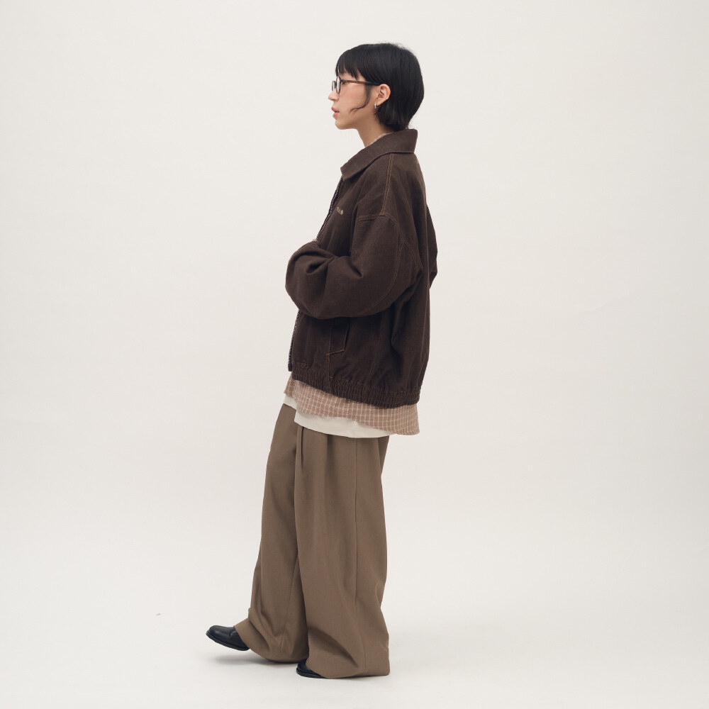 PLAIN斜紋棉剪裁短版夾克