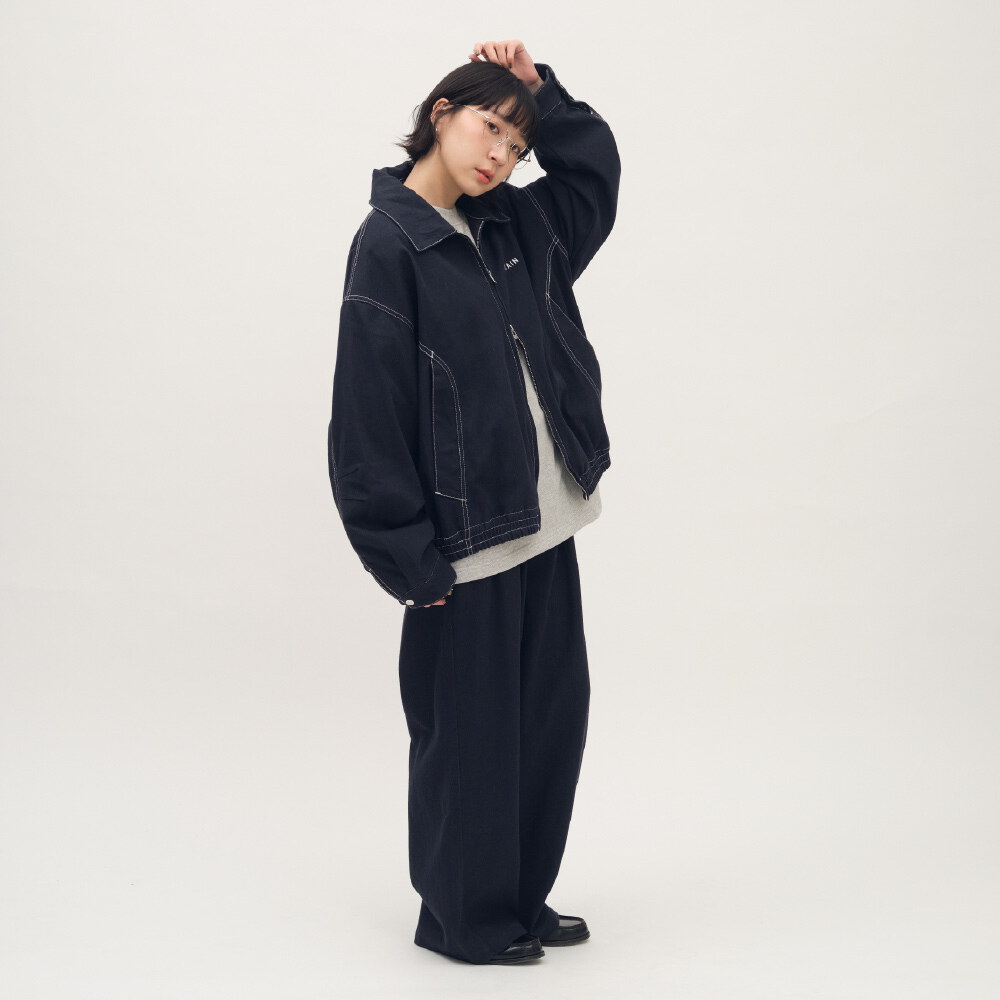 PLAIN斜紋棉剪裁短版夾克