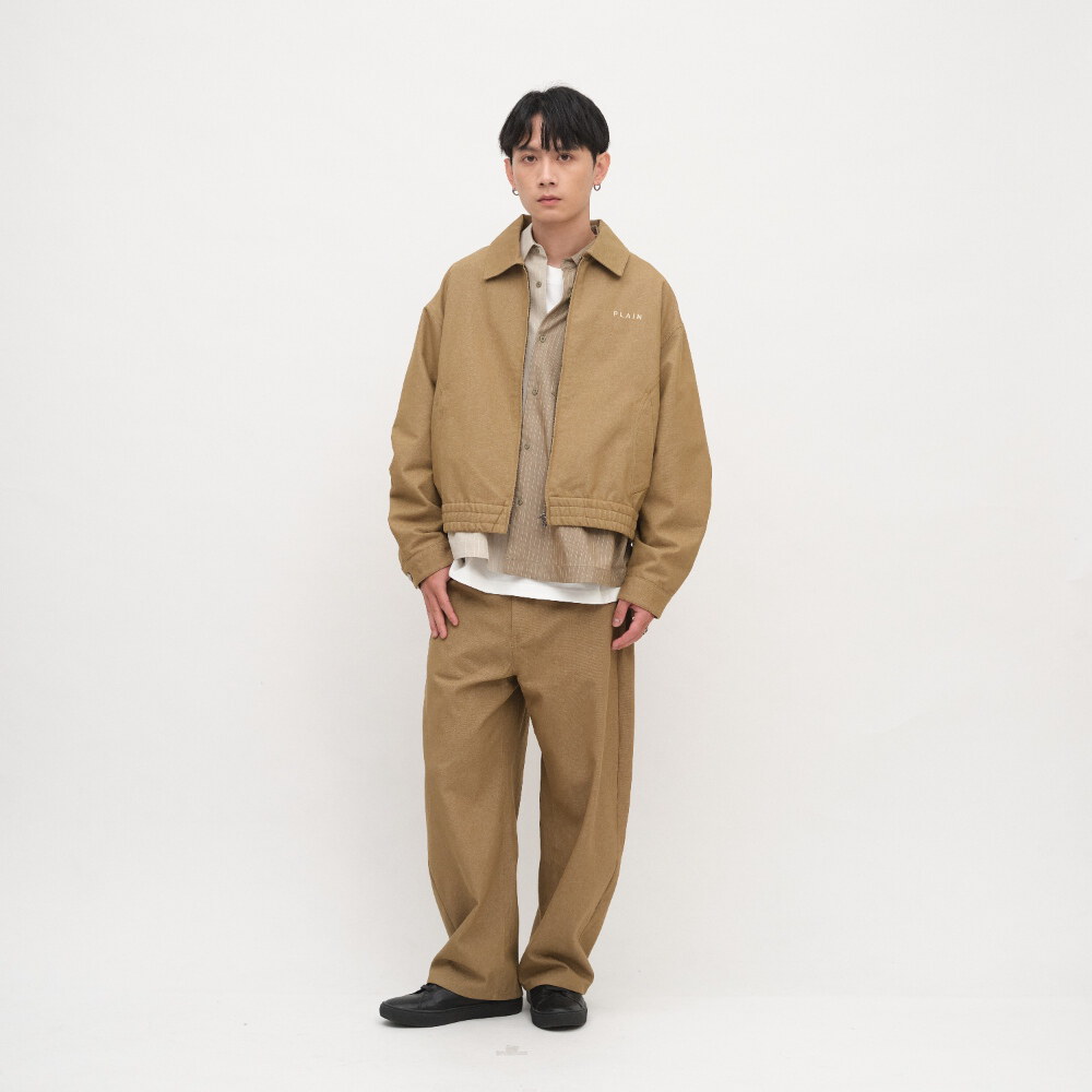 PLAIN斜紋棉剪裁短版夾克