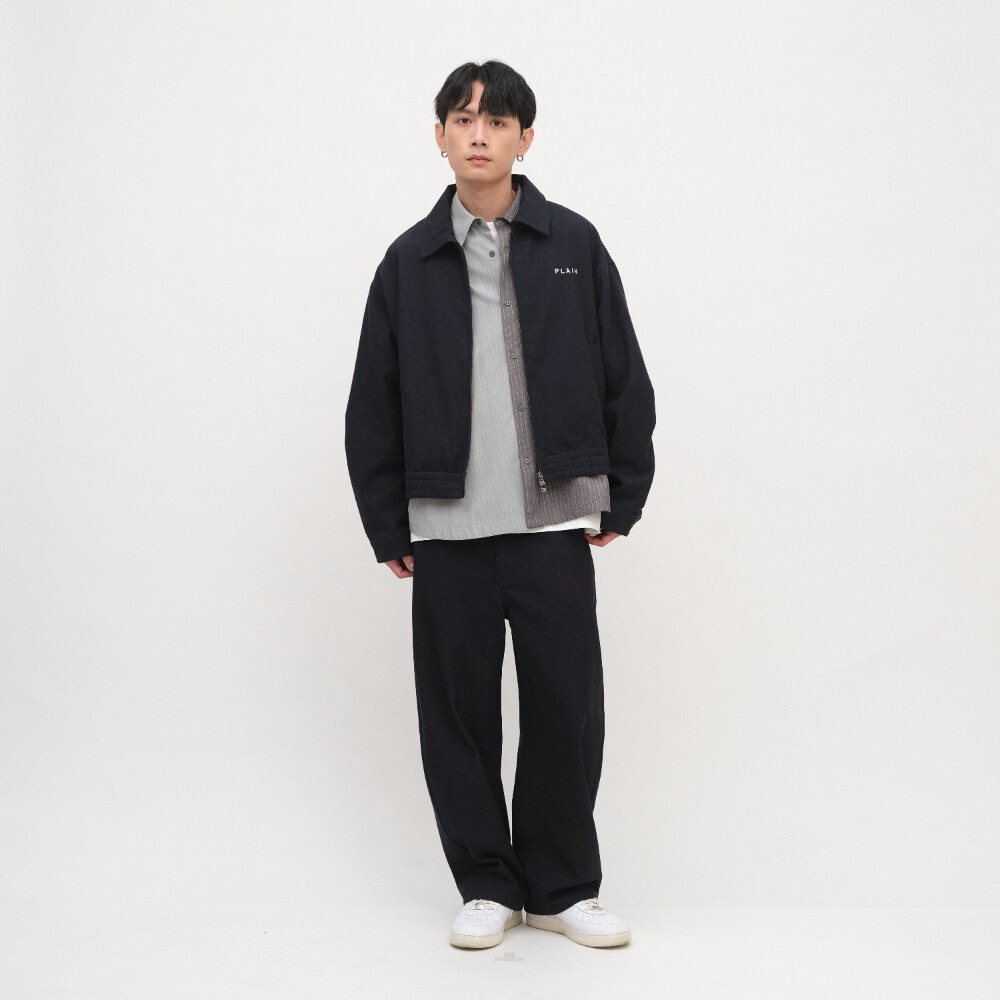 PLAIN斜紋棉剪裁短版夾克