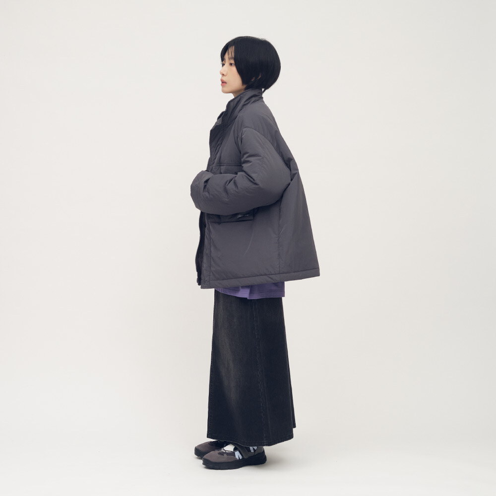 立領鋪棉大口袋外套