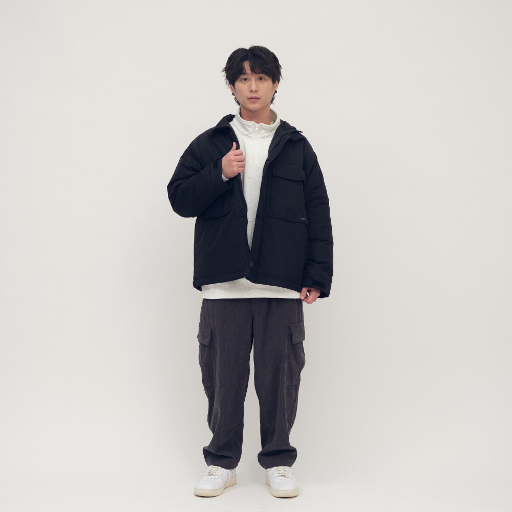 立領鋪棉大口袋外套