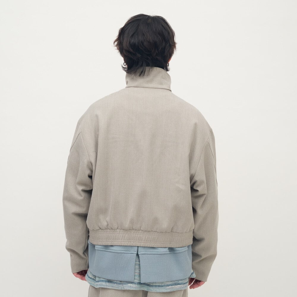 Timelly毛料立領拉鍊夾克