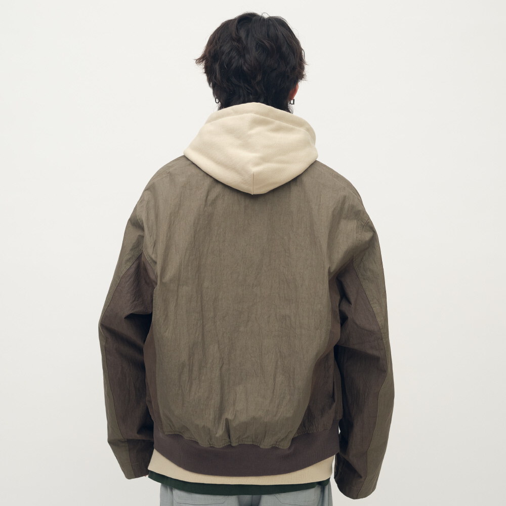 拼接軍風寬版外套