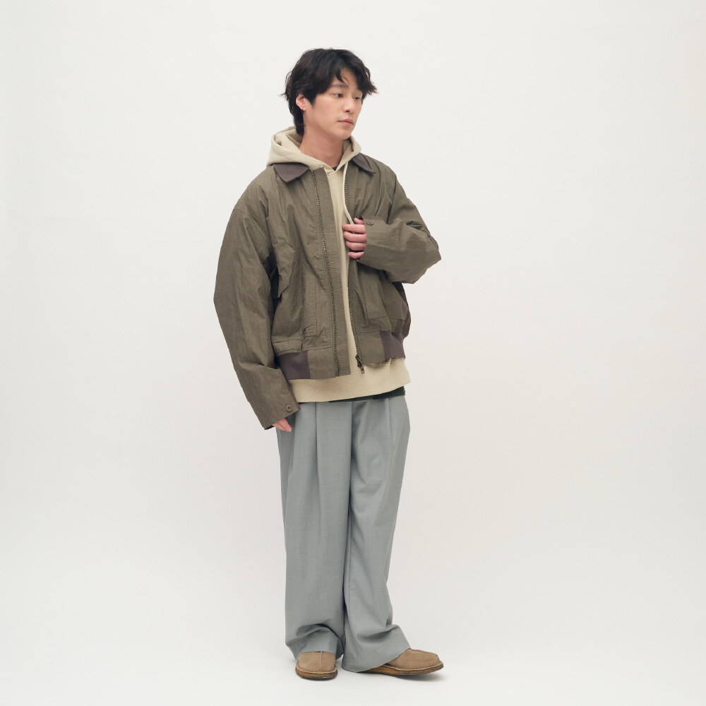 拼接軍風寬版外套