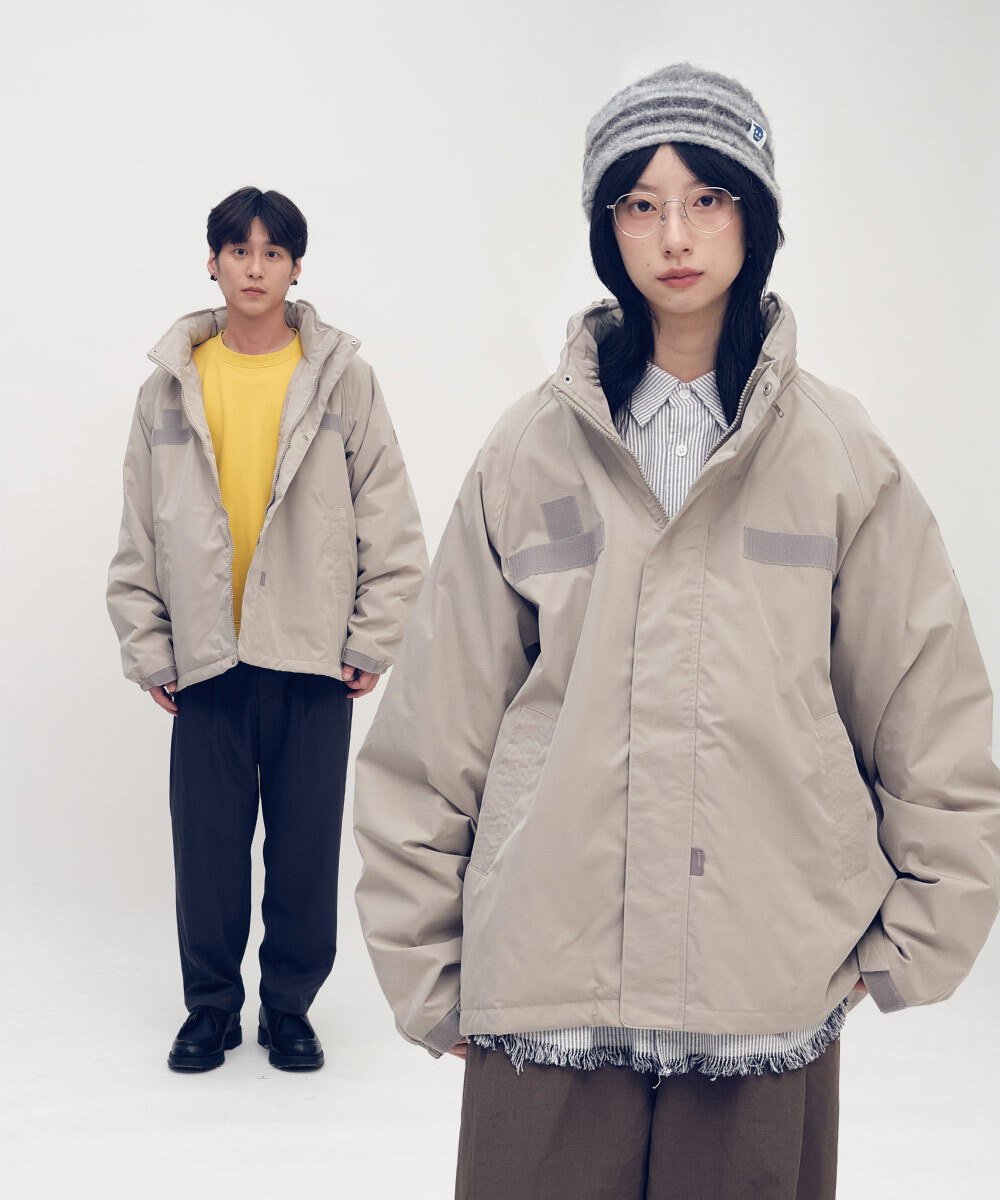 【預購】防潑水立領連帽鋪棉外套