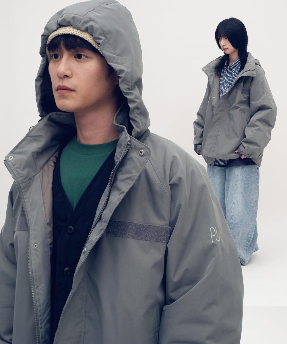 【預購】防潑水立領連帽鋪棉外套