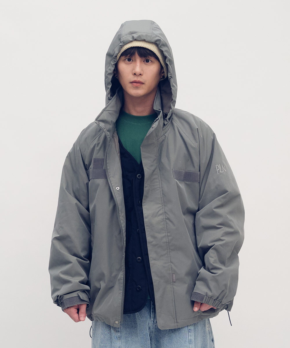 【預購】防潑水立領連帽鋪棉外套