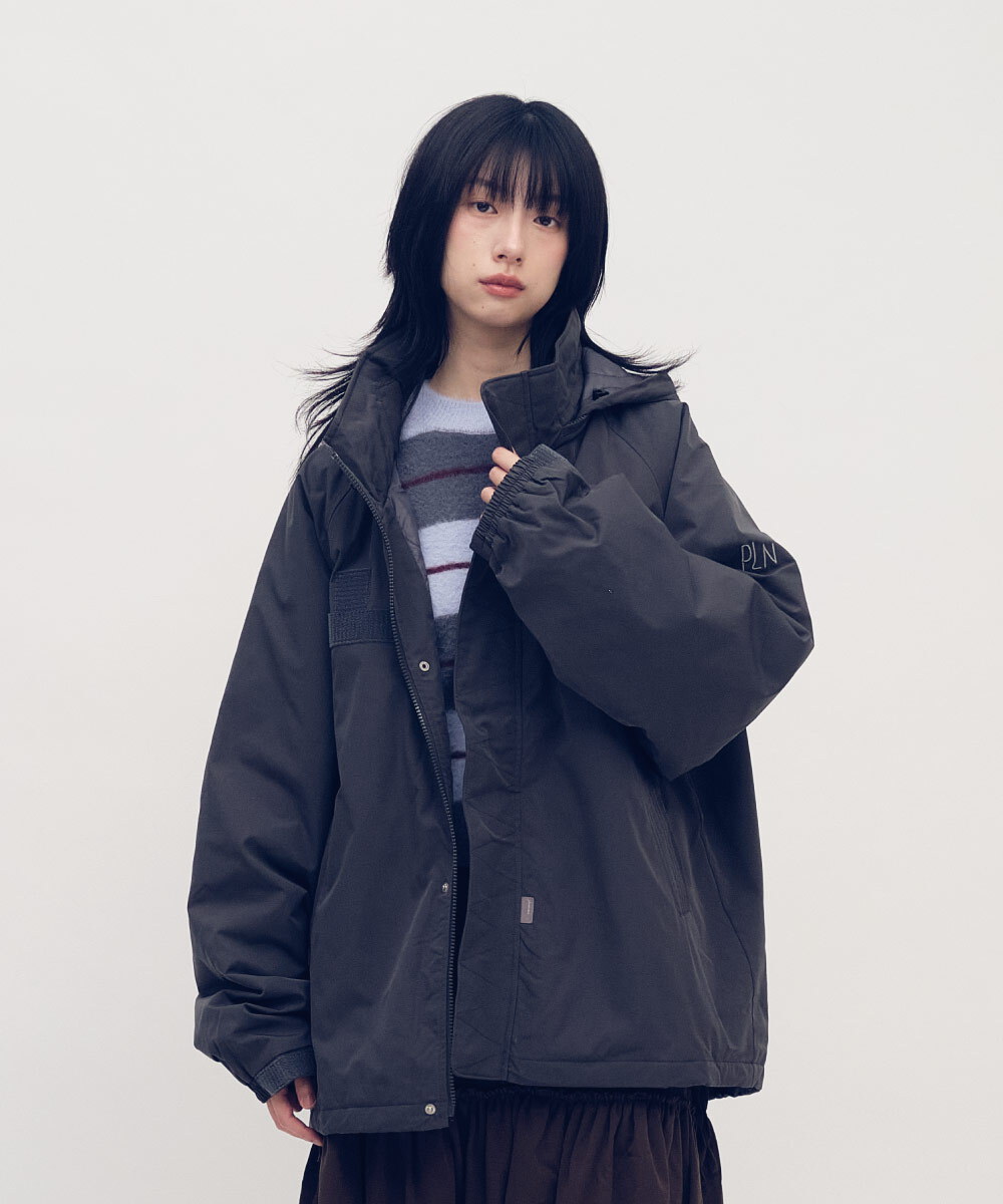 【預購】防潑水立領連帽鋪棉外套