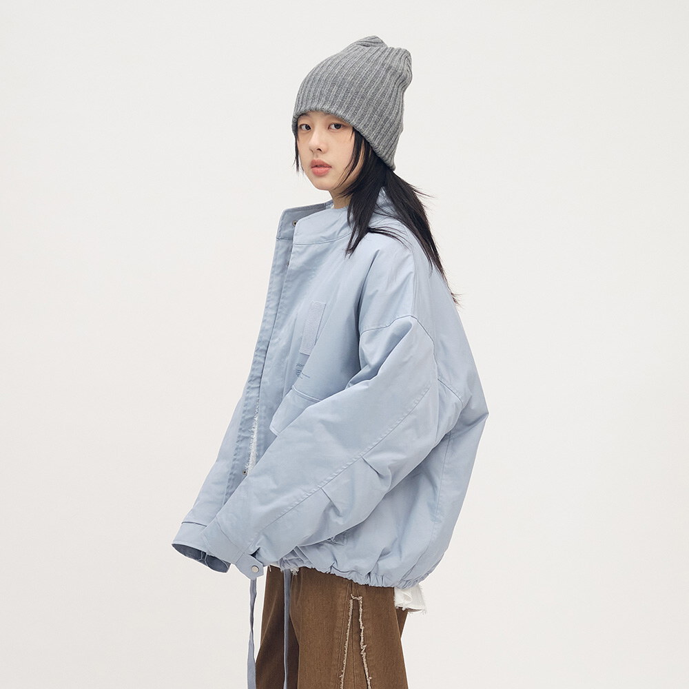 多口袋立領鋪棉外套