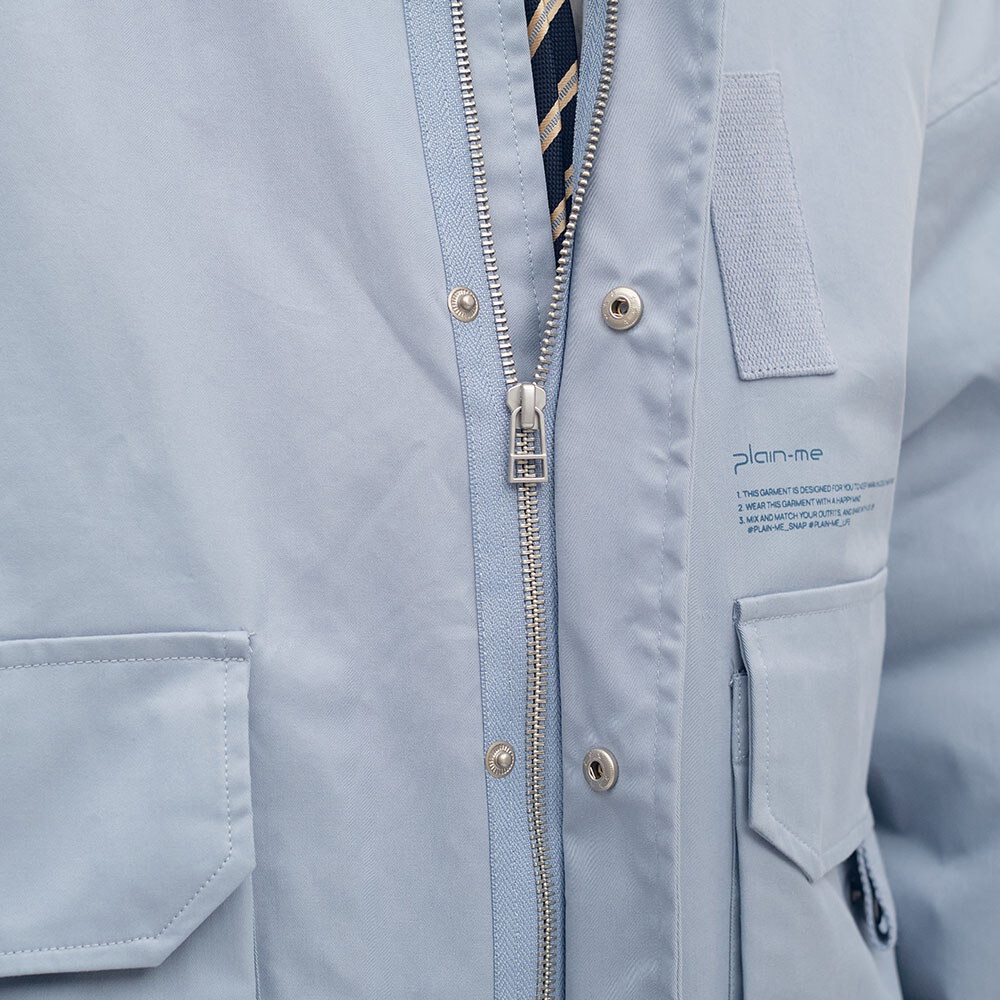 多口袋立領鋪棉外套