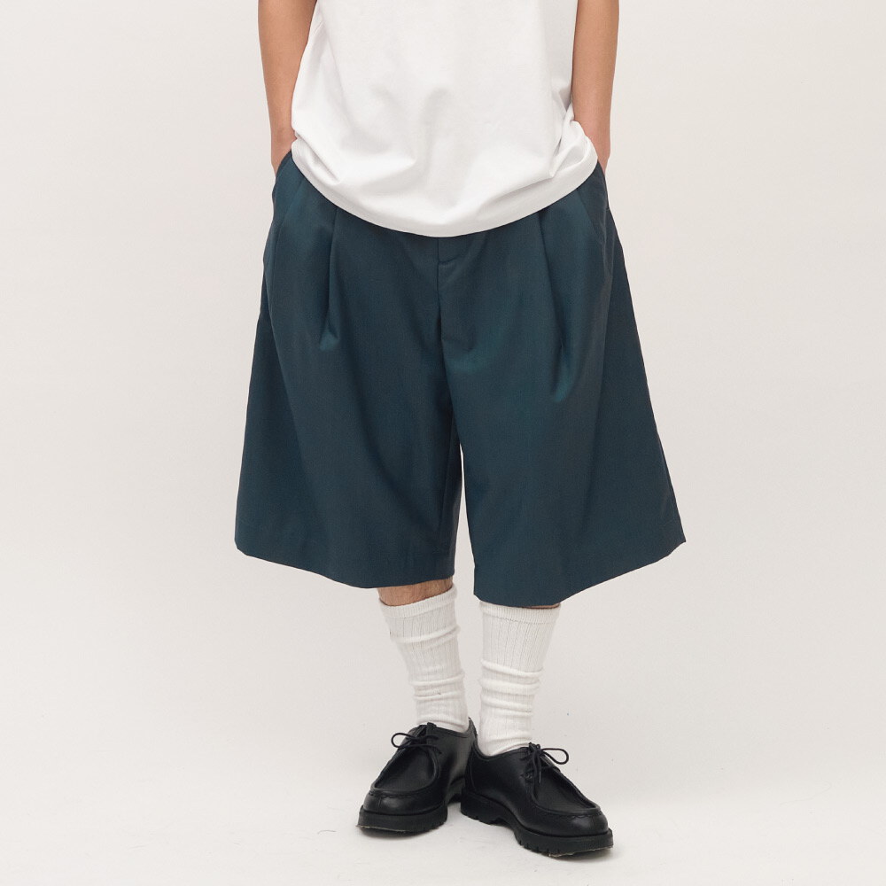 clip by clip 西料打褶七分寬褲