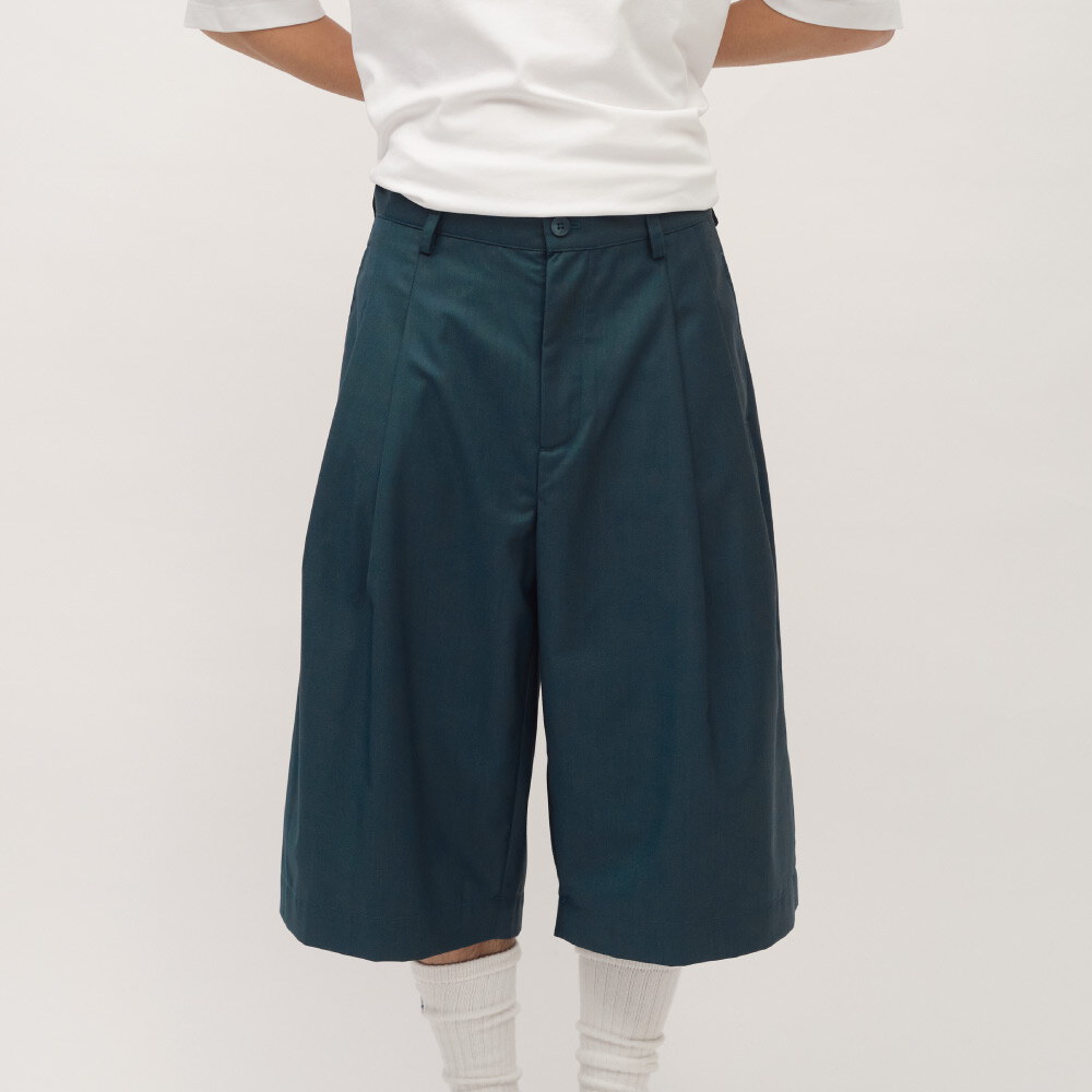 clip by clip 西料打褶七分寬褲