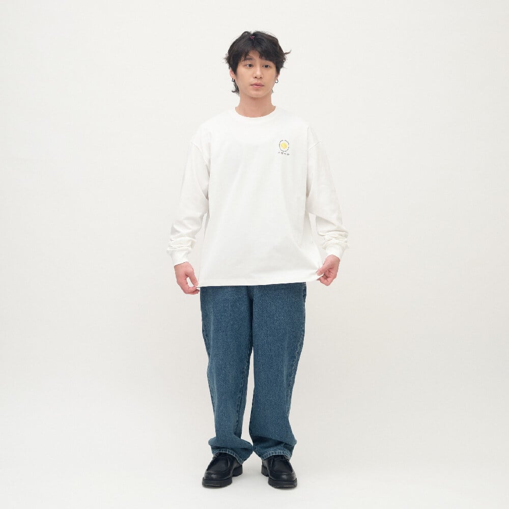 PLAIN刺繡經典直筒丹寧褲