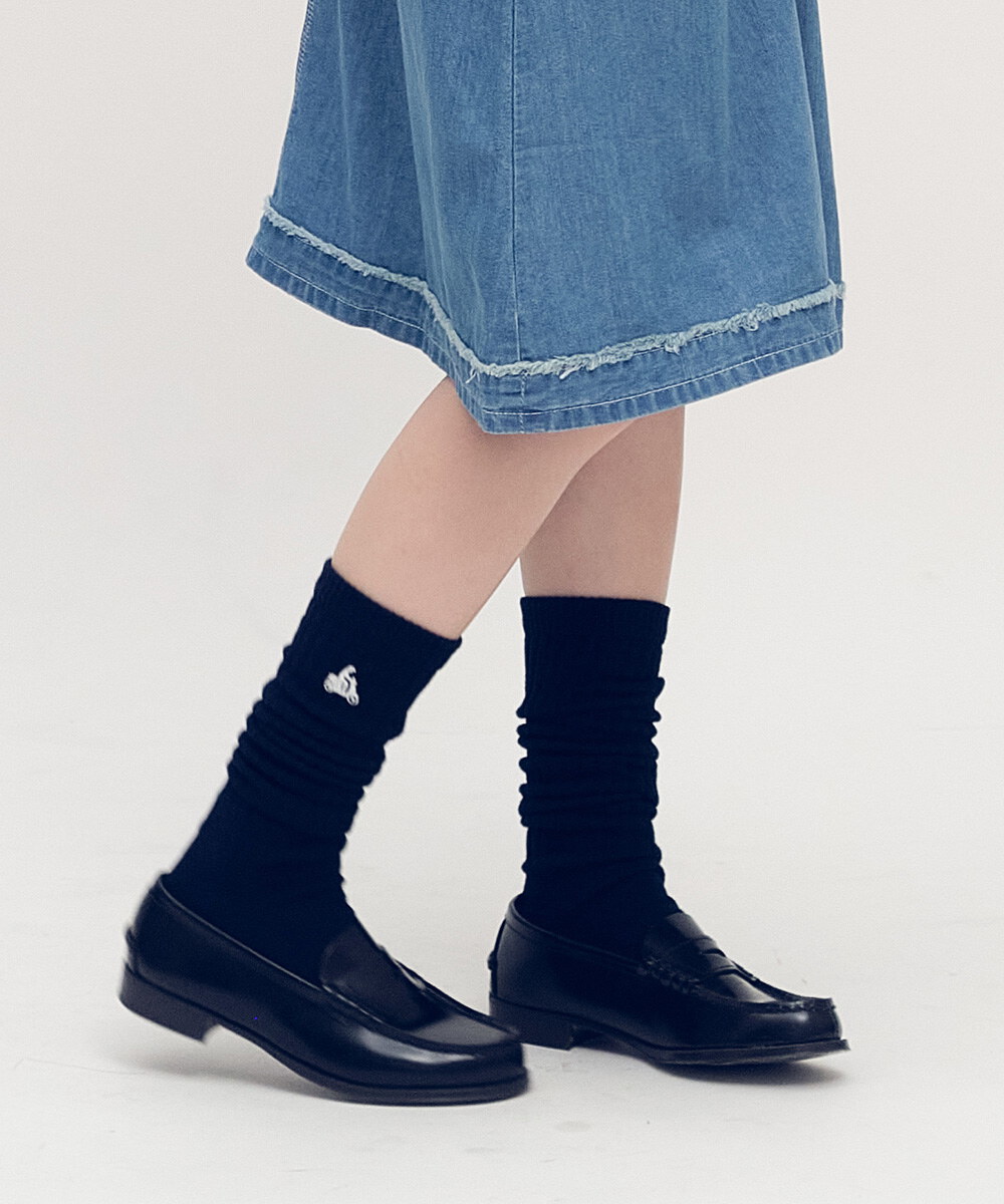 機車刺繡堆堆襪