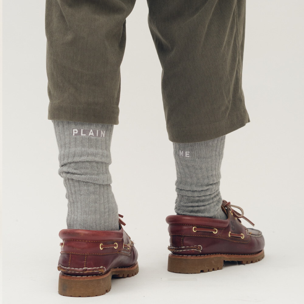 PLAIN多色logo蓬鬆堆堆襪