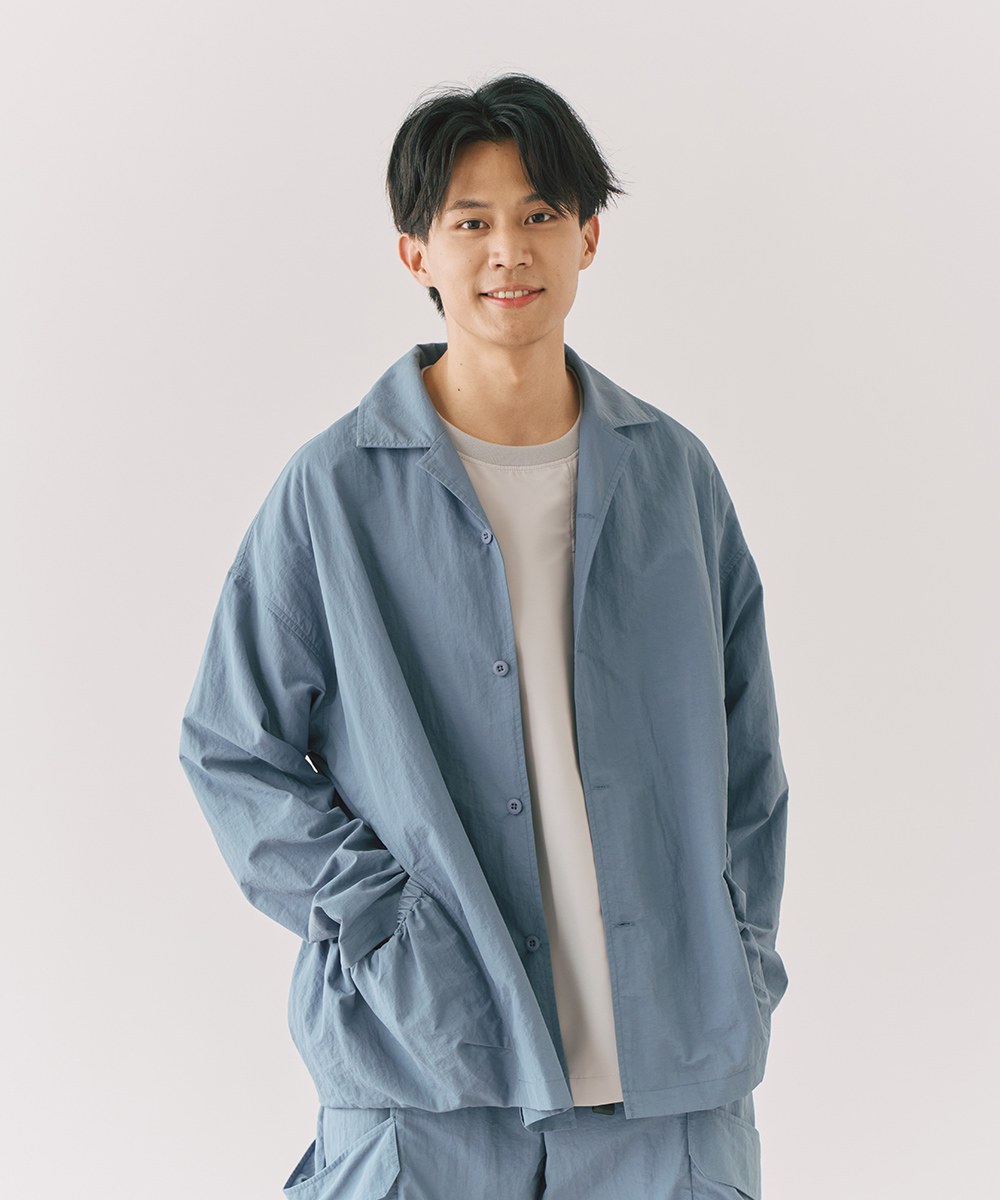 防潑水寬鬆口袋長袖襯衫