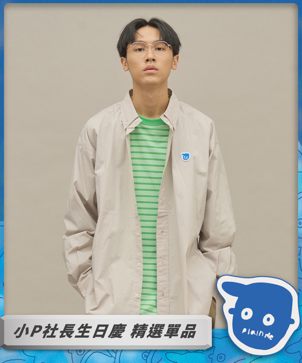 小P社長logo素面BD襯衫