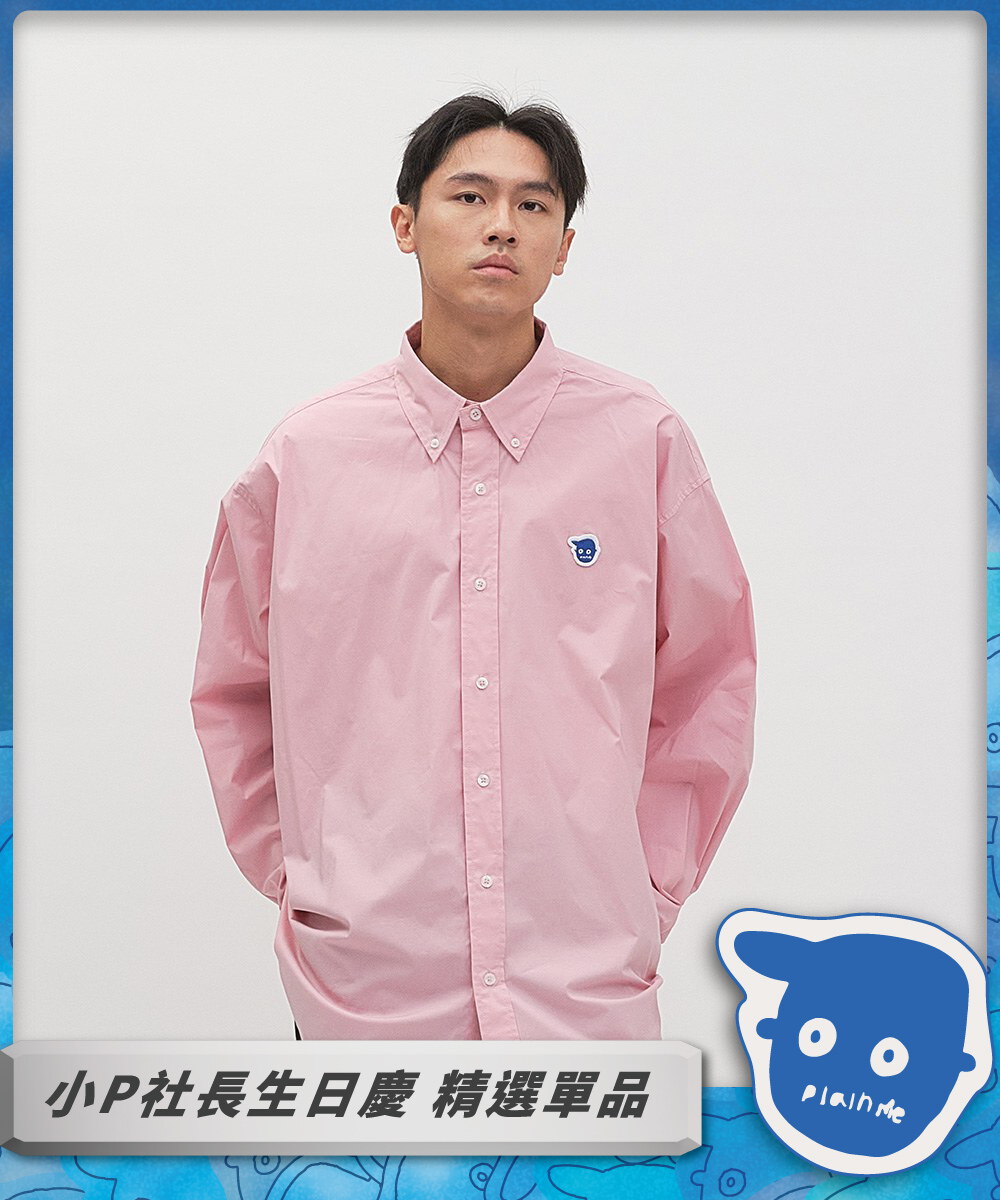 小P社長logo素面BD襯衫