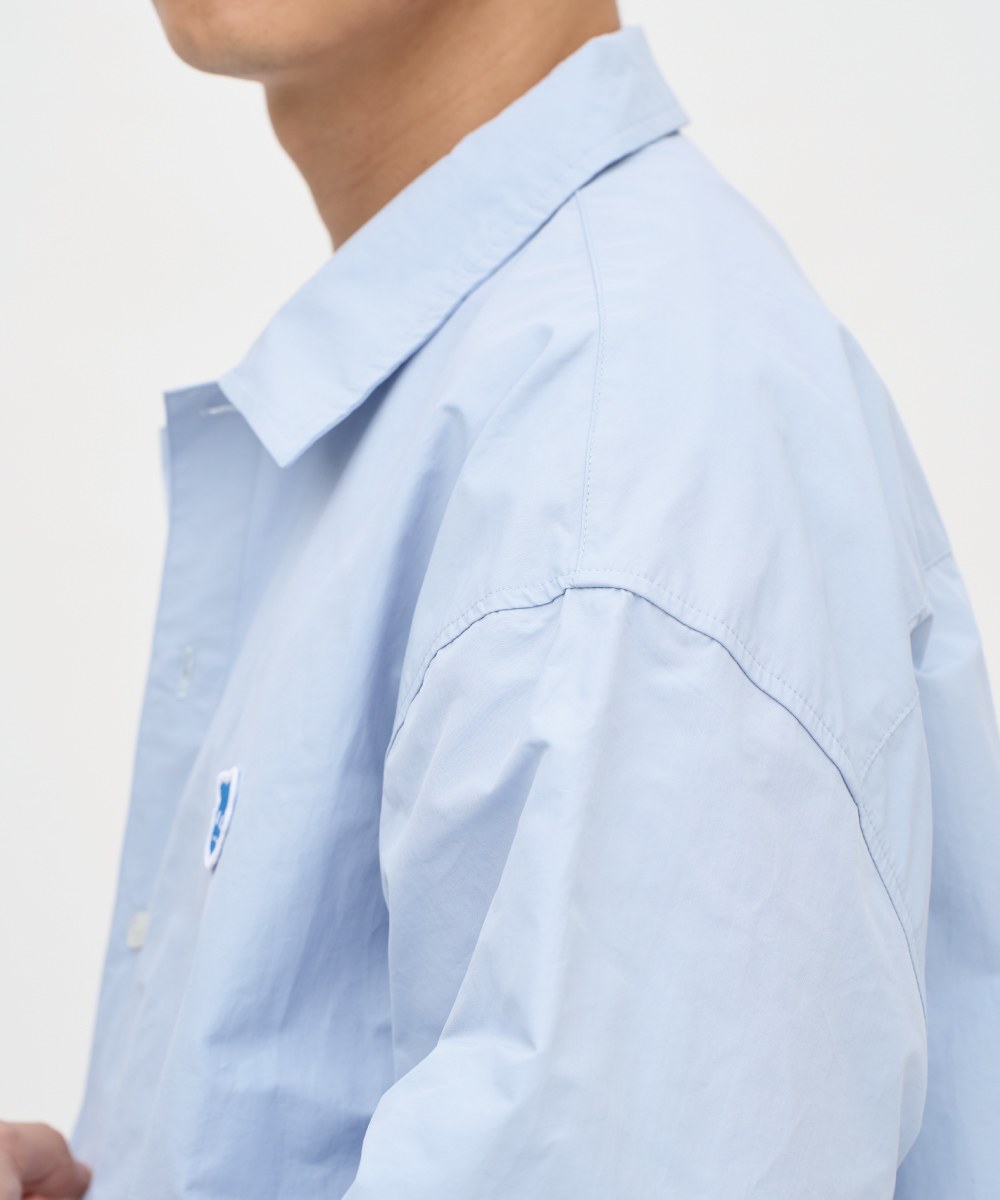 小P社長寬身滾邊短袖襯衫