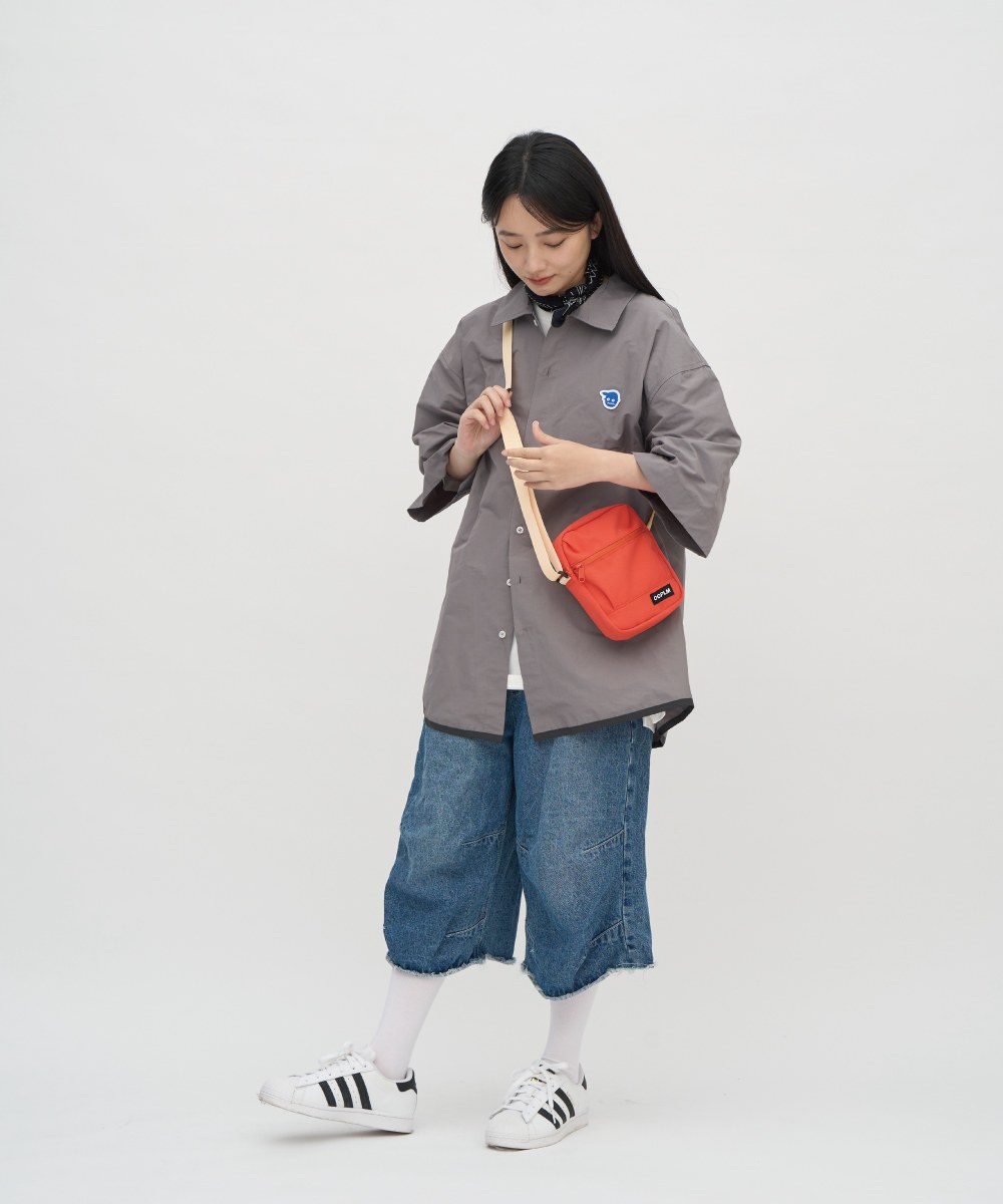 小P社長寬身滾邊短袖襯衫