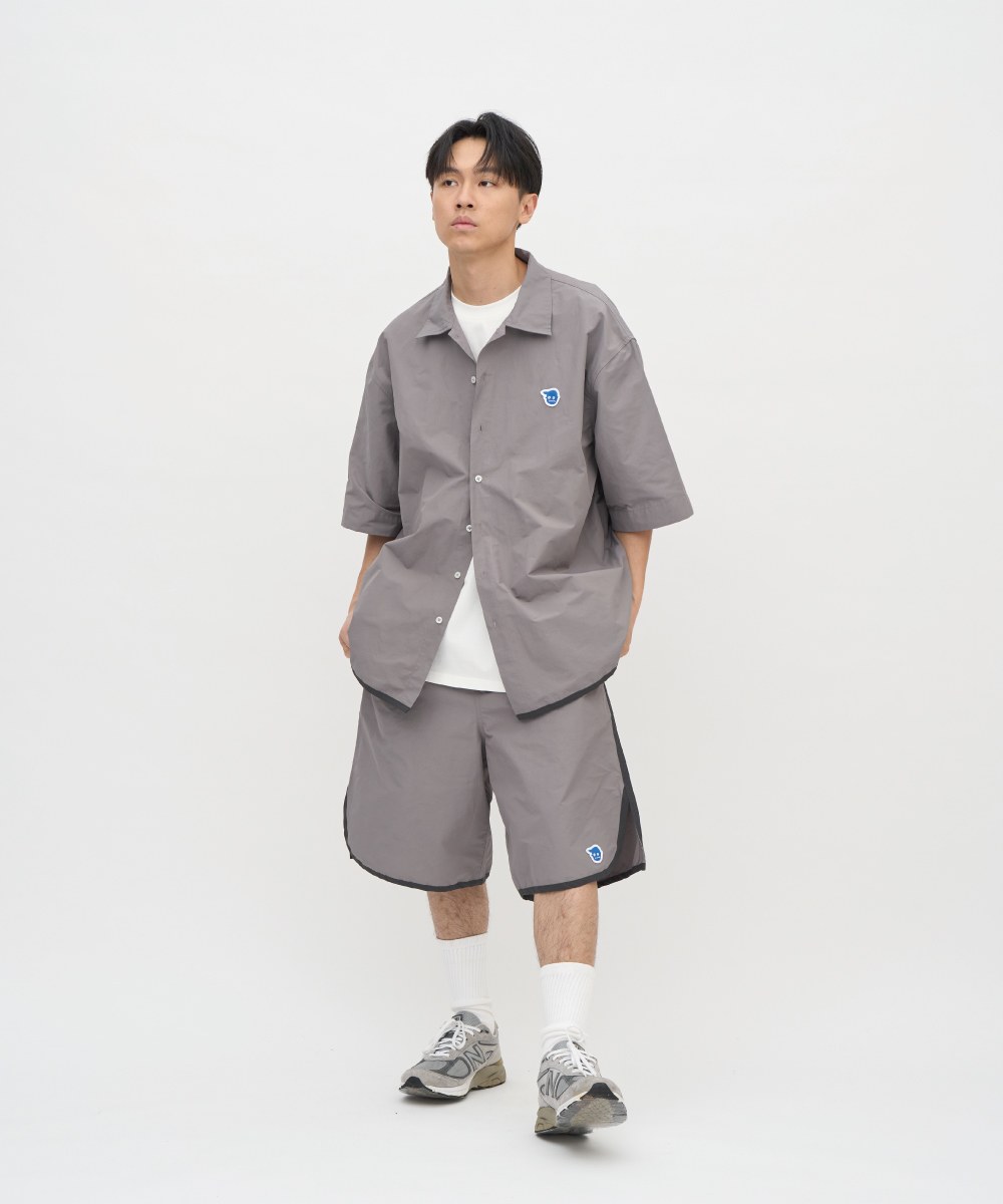 小P社長寬身滾邊短袖襯衫