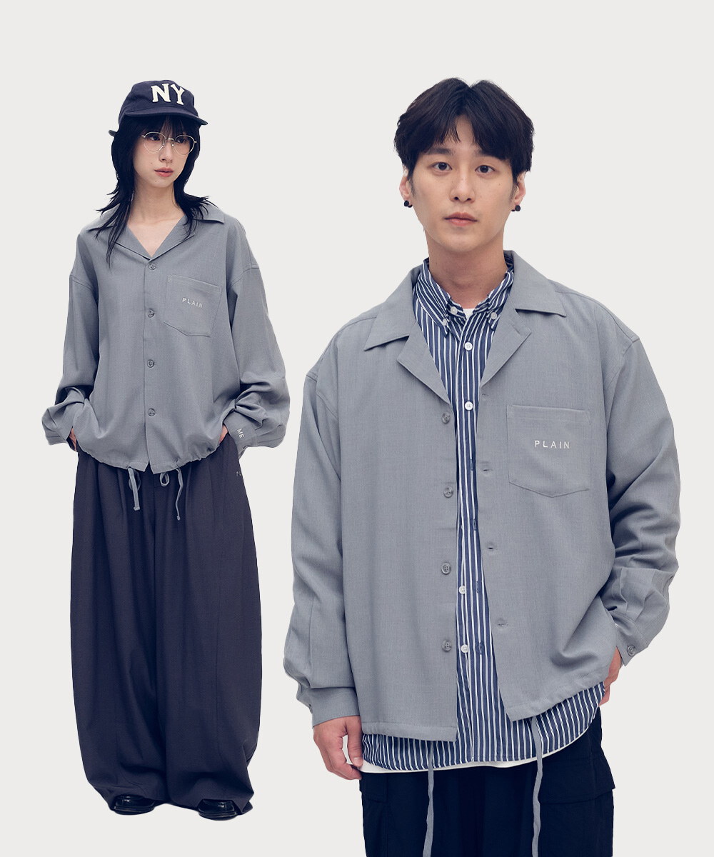 PLAIN西料開領口袋襯衫