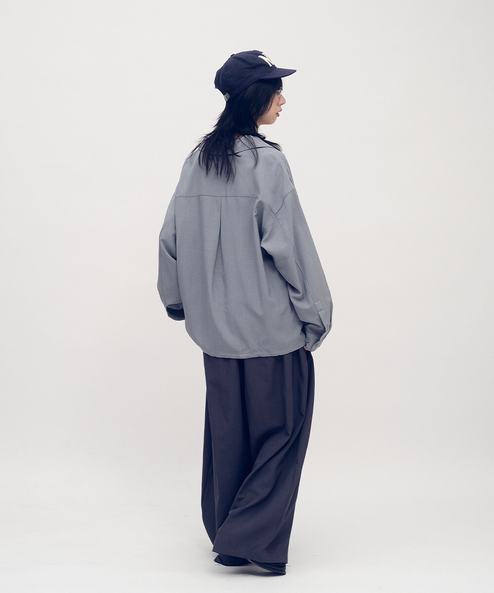 PLAIN西料開領口袋襯衫